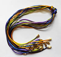 Веревочки 40 см шелковые цветные с закрутками, 10 шт