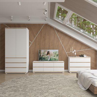 Стильный комплект мебели в гостиную / спальню Opendoors Стенка для гостиной Шкаф + Тумба + Комод - фото 2 - id-p1452703182
