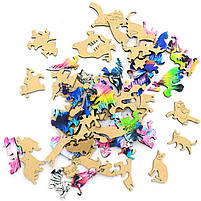 Дерев'яні пазли Unitywood «Кітті Кет», 65 деталей, 23х18 см, фото 8