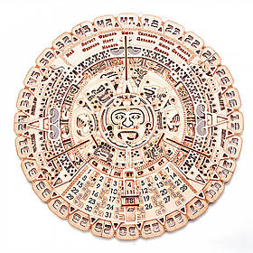 Дерев'яний конструктор Wood Trick Календар Майя, 73 деталі. Техніка складання - 3d пазл