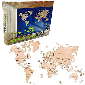 Дерев'яний конструктор Wood Trick Карта світу XXL. Техніка збірки - 3d пазл