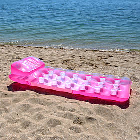Надувний матрац Стакан Intex Рожевий з підголовником 58890