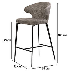 Високі барні стільці для бару Concepto Keen сірого кольору металевому каркасі