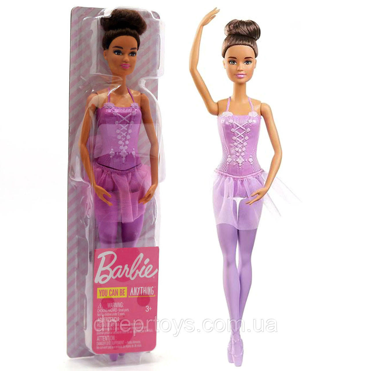 Лялька Барбі Barbie Балерина шатенка в бузковому пачці (GJL58)
