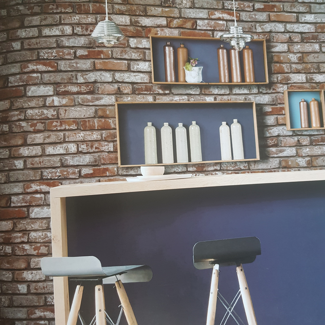 Обои Метровые Винил на Флизелине Decowall Retro Под Кирпич Кирпичные ...