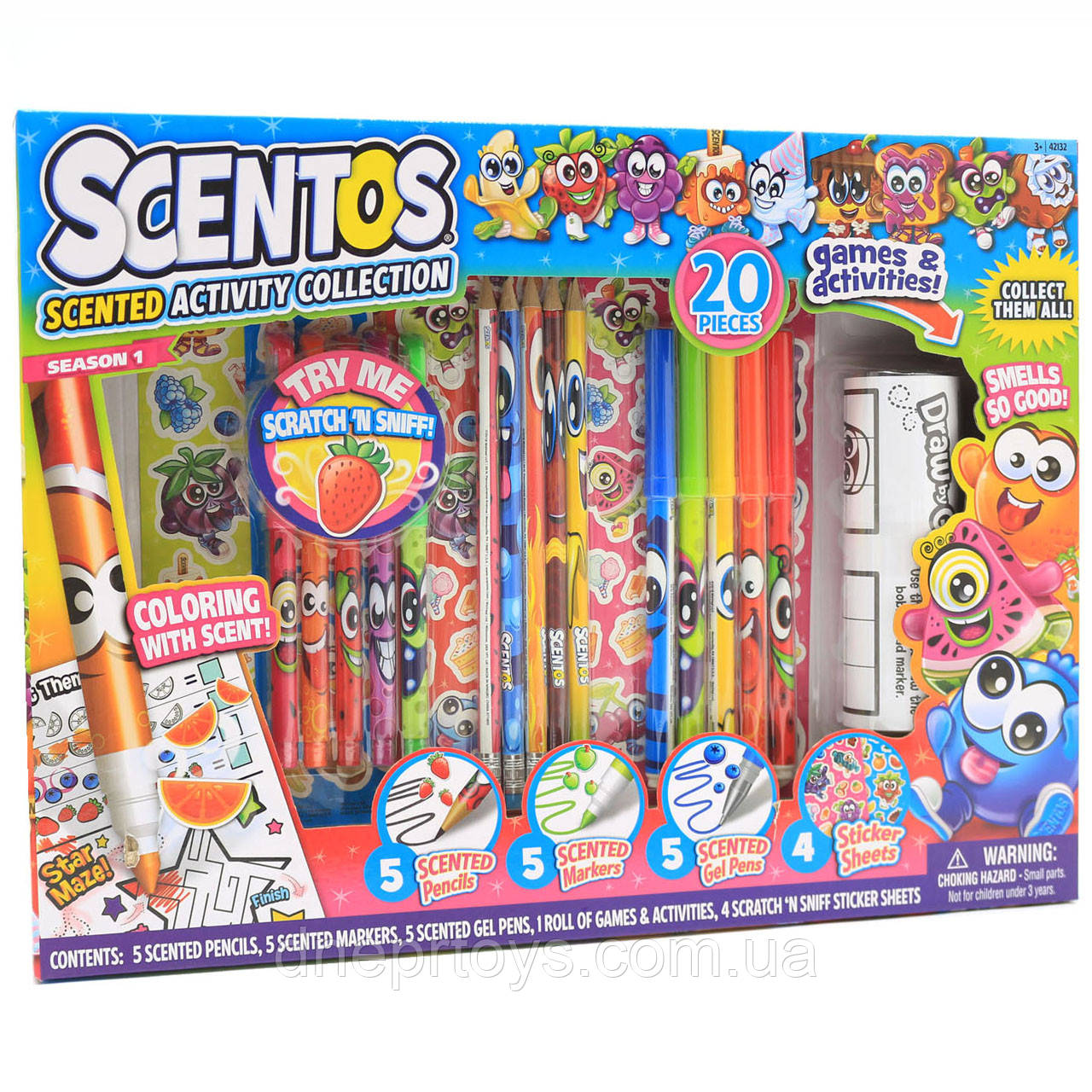 Ігровий набір для творчості ароматні фломастери Scentos ФРУКТОМАНІЯ, 20 елементів (42132), фото 1