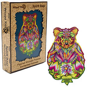 Пазл дерев'яний Wood Trick Натхненний ведмідь, 184 деталі. Техніка складання 3D-пазл