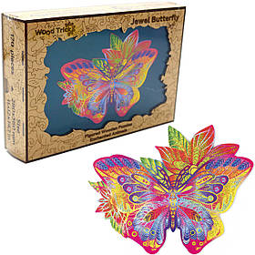 Пазл дерев'яний Wood Trick Дорогоцінна метелик, 170 деталей. Техніка складання 3D-пазл