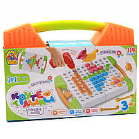 Розвиваюча гра Fun Game Мозаїка «крутелики», 119 деталей, шуруповерт (83336), фото 3