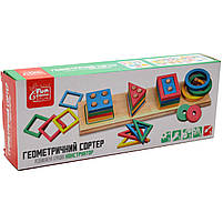 Розвиваюча іграшка дерев'яна пірамідка конструктор сортер Fun Game 3+ (87639), фото 3