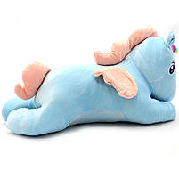 М'яка іграшка «Поні-єдиноріг», блакитний, хутро штучний, 60х25х20 см (BL0917), фото 2