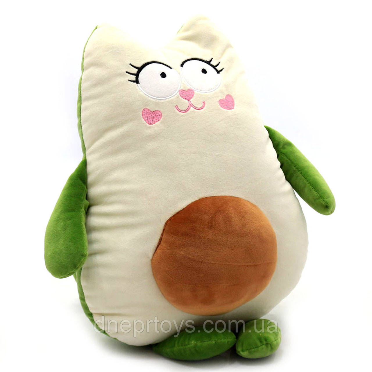 М'яка іграшка подушка Копиця «Кот-Авокадо» 35х25х15 (00284-08), фото 1