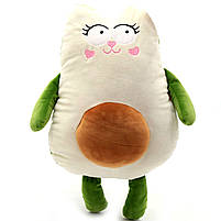 М'яка іграшка подушка Копиця «Кот-Авокадо» 35х25х15 (00284-08), фото 4