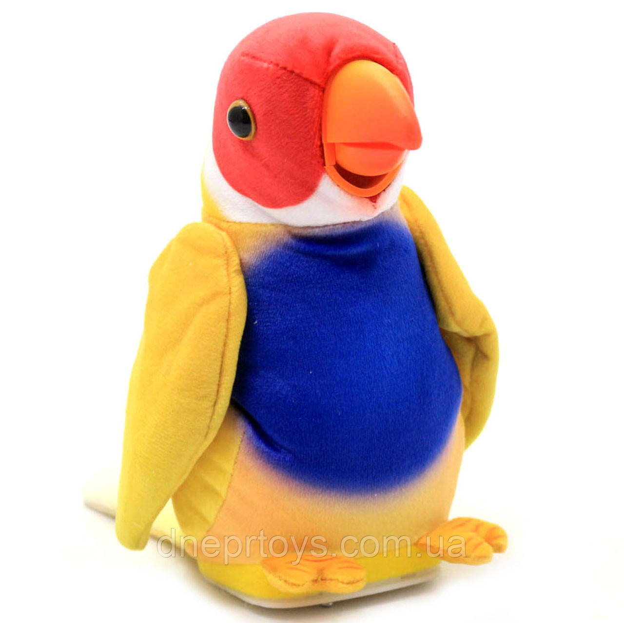 М'яка інтерактивна іграшка-Повторюшка Папуга Колька жовтий, 18 см (M 1984), фото 1