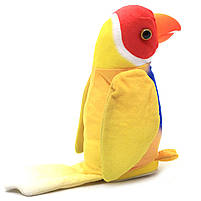 М'яка інтерактивна іграшка-Повторюшка Папуга Колька жовтий, 18 см (M 1984), фото 2