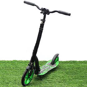 Самокат двоколісний BEST SCOOTER амортизатор, колеса PU, 230 мм, зелений, до 100 кг (52266)