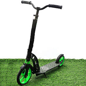 Самокат двоколісний BEST SCOOTER амортизатор, колеса PU, 230 мм, зелений, до 100 кг (62798)