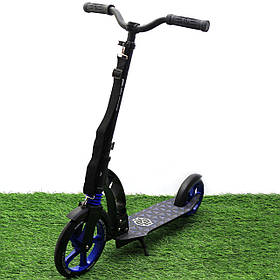 Самокат двоколісний BEST SCOOTER амортизатор, колеса PU, 230 мм, синій, до 100 кг (81246)