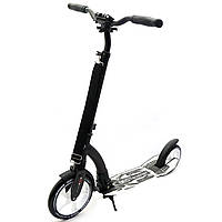 Самокат двоколісний BEST SCOOTER амортизатор, колеса PU, 230 мм, чорно-білий, до 100 кг (75343), фото 2