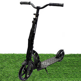 Самокат двоколісний BEST SCOOTER амортизатор, колеса PU, 230 мм, чорний, до 100 кг (37681)
