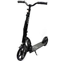 Самокат двоколісний BEST SCOOTER амортизатор, колеса PU, 230 мм, чорний, до 100 кг (37681), фото 2