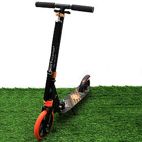 Самокат двоколісний BEST SCOOTER помаранчевий, амортизатор, колеса PU, 200 мм, до 100 кг (213 681)