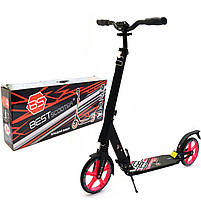 Самокат двоколісний BEST SCOOTER рожевий, 2 амортизатора, колеса PU - 200 мм (62825), фото 6