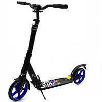 Самокат двоколісний BEST SCOOTER синій, 2 амортизатора, колеса PU - 200 мм (73193), фото 2