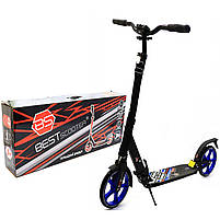 Самокат двоколісний BEST SCOOTER синій, 2 амортизатора, колеса PU - 200 мм (73193), фото 6
