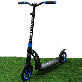 Самокат двоколісний BEST SCOOTER, 2 амортизатора, колеса PU, 200 мм, чорний, до 100 кг (44073)