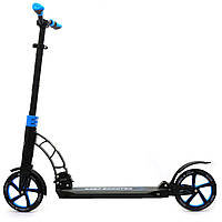 Самокат двоколісний BEST SCOOTER, 2 амортизатора, колеса PU, 200 мм, чорний, до 100 кг (44073), фото 3