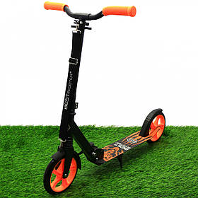 Самокат двоколісний wolf (вовк) BEST SCOOTER помаранчевий, колеса PU - 200 мм (45077)