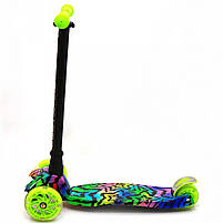 Самокат триколісний дитячий MAXI Best Scooter, 4 колеса PU, СВІТЛО d = 12см (779-1342), фото 2