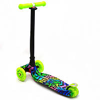 Самокат триколісний дитячий MAXI Best Scooter, 4 колеса PU, СВІТЛО d = 12см (779-1342), фото 3