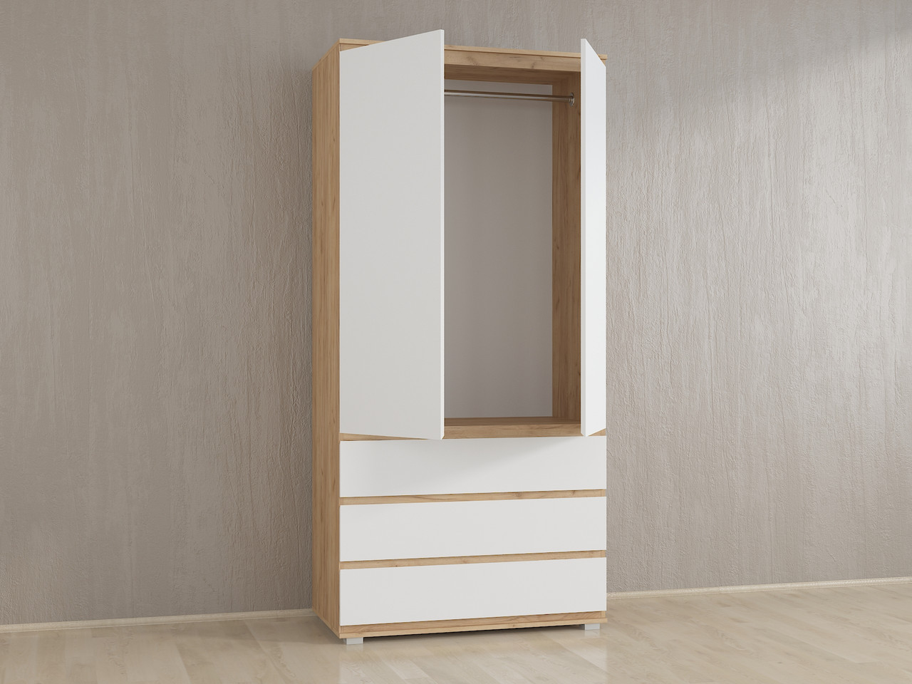 Стильный комплект мебели в гостиную / спальню Opendoors Стенка для гостиной Шкаф + Тумба + Комод - фото 5 - id-p1452703182