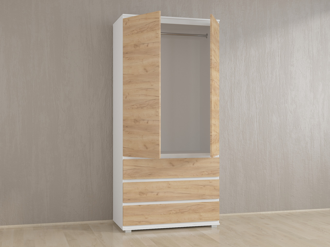 Стильный комплект мебели в гостиную / спальню Opendoors Стенка для гостиной Шкаф + Тумба + Комод - фото 4 - id-p1452703182