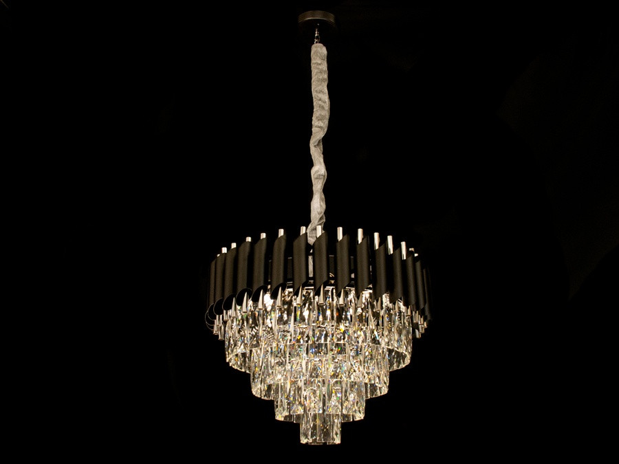 Сучасна кришталева люстра для залу спальні вітальні Diasha 201202/500BK+HR
