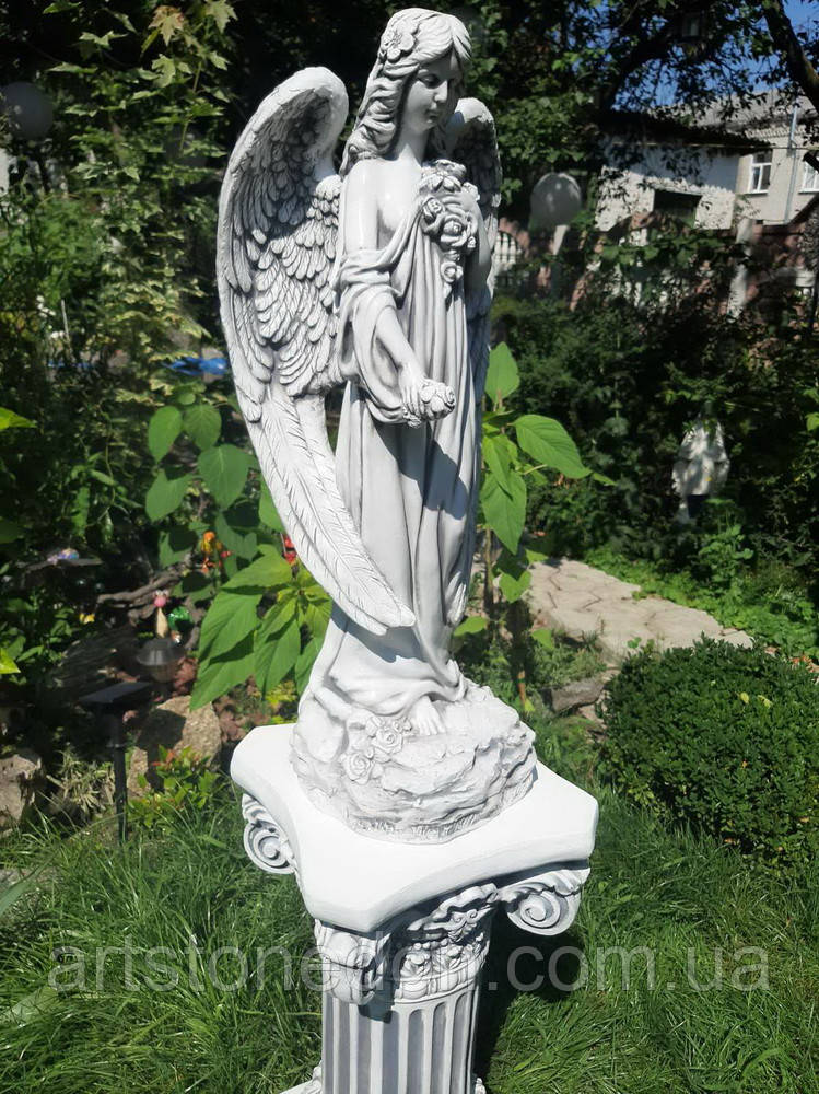 Скульптуры ангелов. Ангел с розами 76 см вибробетон - фото 8 - id-p521857246