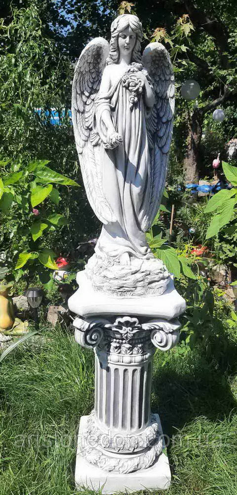 Скульптуры ангелов. Ангел с розами 76 см вибробетон - фото 7 - id-p521857246