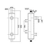 Гідрострелка KOER KR.S1031 2/2 (з воздухоотвод. І дренаж. краном) 1"НР SUS304 (KR2958), фото 4