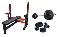 Посилена лава для жиму RN classic prof + Олімпійська гумова штанга 140 кг