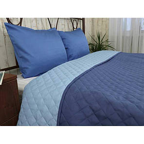 Покривало на ліжко, диван Руно Синє 150х212 двостороннє полуторне, фото 2