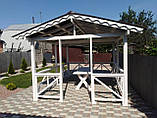 Дерев'яна альтанка 3 на 4 м, розбірна (на 14-16 осіб) "Дельта", фото 4