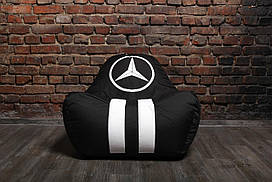 Безкаркасне крісло мішок диван Mercedes, чорне