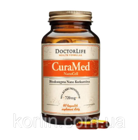 Куркумін 95% — 98% міцельована куркума 720 мг 60 кап Doctor Life CuraMed США Доставка з ЄС