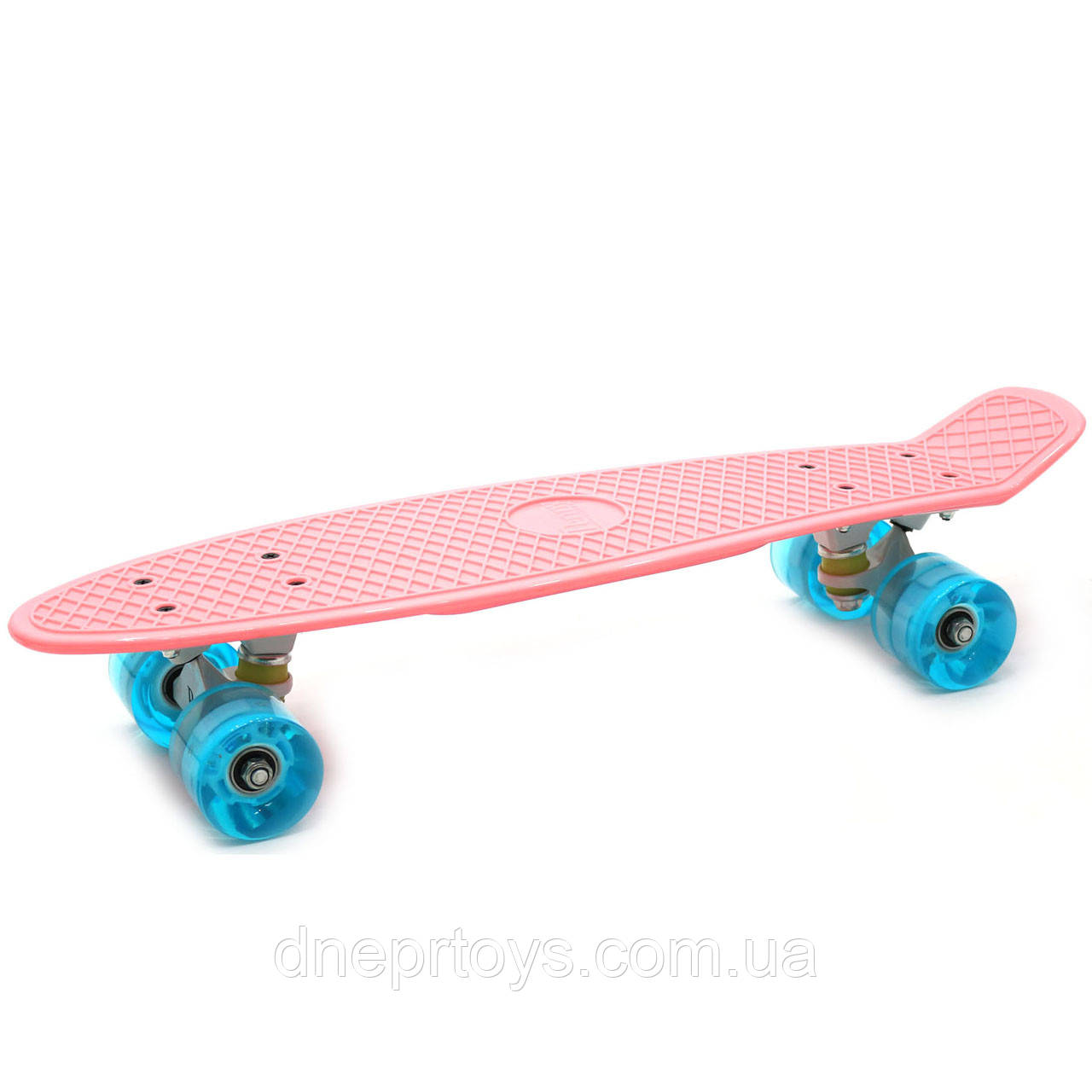 Пенні борд (скейт) з світяться колесами. Безшумний Penny Board Рожевий (566713973)