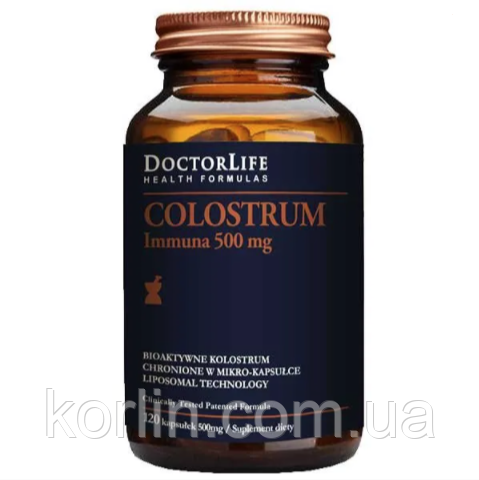 Молозиво Біоактивне 500 мг 90 кап Doctor Life Colostrum Immuna США Доставка з ЄС
