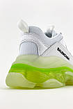 Жіночі кросівки Balenciaga Triple S Clear Sole White Green, білі шкіряні кросівки баленсіага тріпл с баленсіяга, фото 5