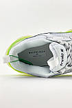 Жіночі кросівки Balenciaga Triple S Clear Sole White Green, білі шкіряні кросівки баленсіага тріпл с баленсіяга, фото 8