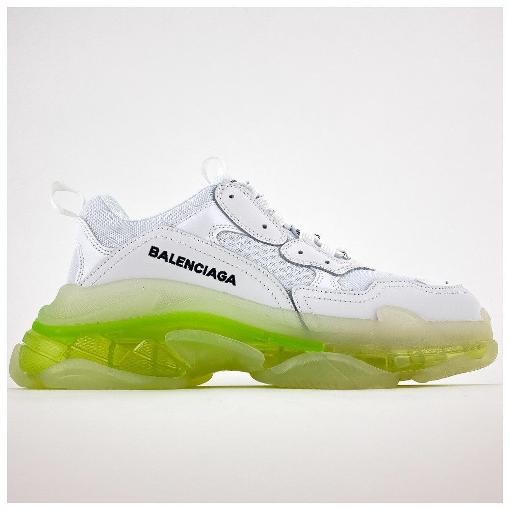 Жіночі кросівки Balenciaga Triple S Clear Sole White Green, білі шкіряні кросівки баленсіага тріпл с баленсіяга, фото 1